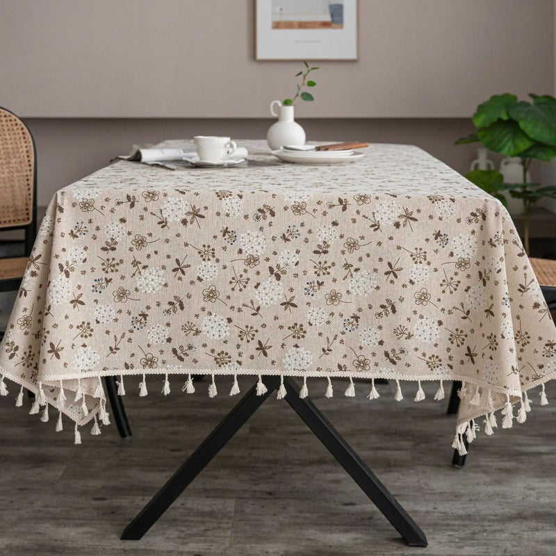 Bluejw Small Fresh Embroidered Linen Tablecloths for Home Use for Wedding Hotel Party Restaurant Events - Image 1
